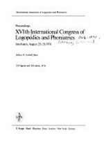 Proceedings / International Congress of Logopedics and Phoniatrics, Interlaken, August 25-29,1974