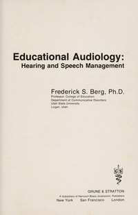 Educational audiology: hearing and speech management