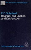 Hearing: its function and dysfunction